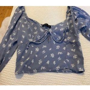 Kendal and Kylie Blue Floral Long sleeve